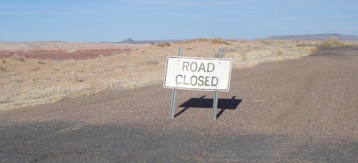 Road closed sign